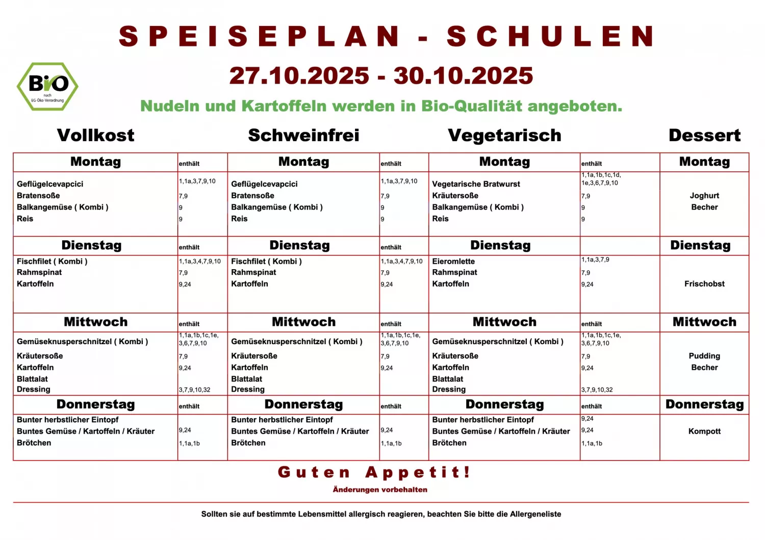 Speiseplan